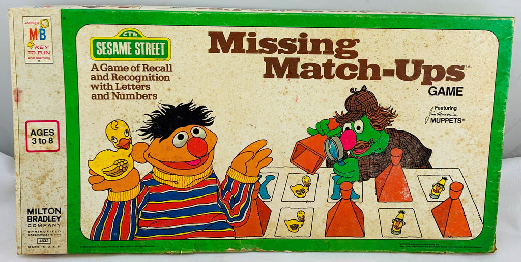 Sesame Street Missing Match Ups Husker Du Game - 1976 - Milton Bradley - Very Good Condition
