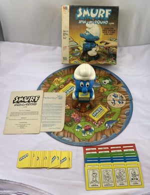 Smurf Spin A Round Game - 1983 - Milton Bradley - Good Condition