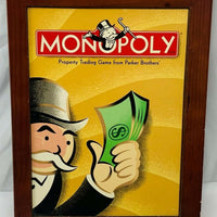 Monopoly Wood Bookshelf Game - 2005 - Milton Bradley - Great Condition