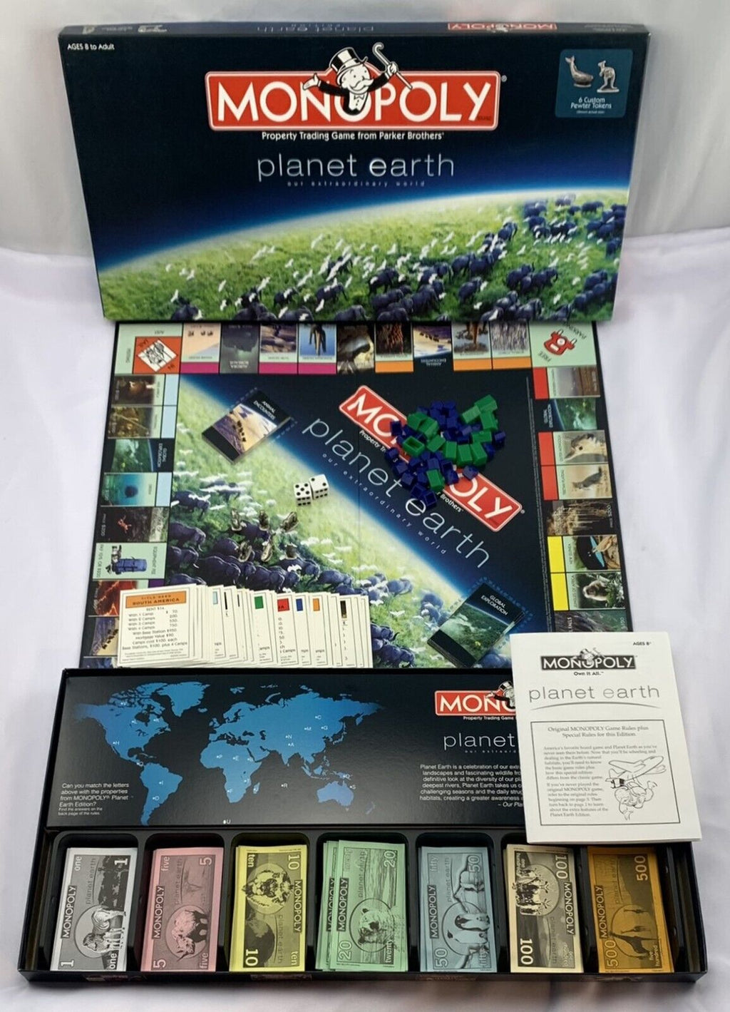 Planet Earth Monopoly Game - 2008 - USAopoly - Great Condition
