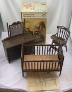 Deluxe Doll Nursery Wood Doll Furniture In Box - Amsco - Great Condition