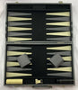 Backgammon Game 18"x11" Gray, Black & White - Complete - Great Condition